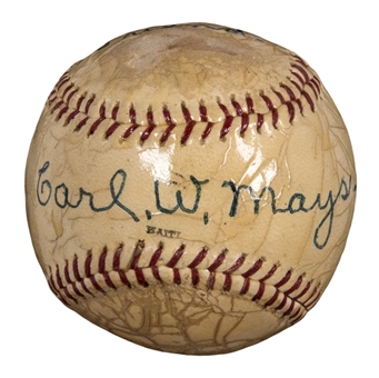 Carl W. Mays Single Signed and Inscribed Baseball (Beckett)